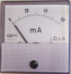 Амперметър 0-60mA DC / MP80 80x80mm