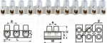 КЛЕМА ПЛАСТМАСОВА TBS-3A - 4mm2 (PE) H-тип 12 пол