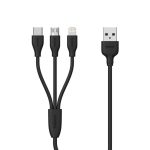 Кабел USB A мъжки към Apple Lightning + USB Type-C + Micro USB (три в едно), 1м