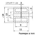 "топфкерн" чашковидна сърцевина  ФЕРИТ 18Х11, комплект 2бр.